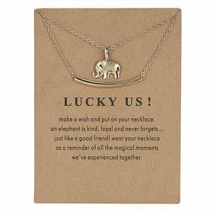 Gold Tone "Lucky Us" Necklace